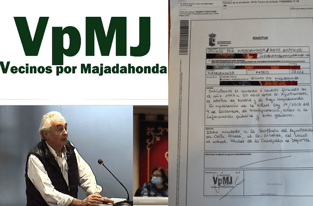 «Vecinos por Majadahonda» exige por Registro al Ayuntamiento el Convenio del Cerro del Espino