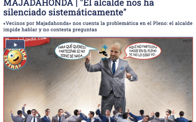 «Vecinos por Majadahonda» en la prensa: del vídeo con humor sobre la censura en los plenos a las «florituras» del alcalde y la manifestación por la Sanidad Pública